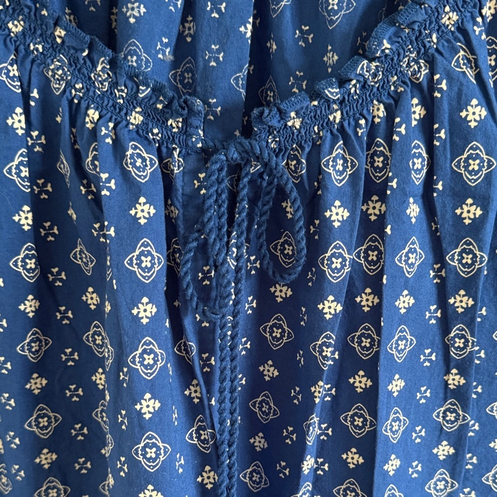 Ellos Ruffle Trim Cambric Peasant Blouse Lightweight Patterned Size 2X - Picture 5 of 9